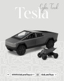 نمای جلوی ماکت Tesla Cybertruck با چراغهای روشن – Front View Tesla Cybertruck 1:24 Diecast Model with Lights – KidlandToys
