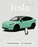 نمای جلوی ماکت Tesla Model Y با چراغهای روشن – Front View Tesla Model Y 1:24 Diecast Model with Lights – KidlandToys