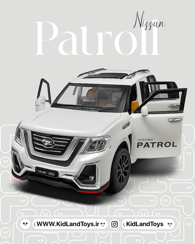 طراحی داخلی ماکت نیسان پاترول با جزئیات کامل کابین – Interior of Nissan Patrol 1:24 Diecast Model – فروشگاه KidlandToys