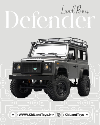 ماشین کنترلی دیفندر از زاویه روبرو با رنگ خاکستری