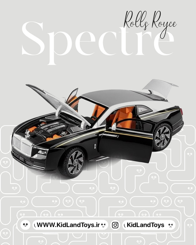 طراحی داخلی لوکس ماکت رولز رویس اسپکتر با جزئیات دقیق – Interior of Rolls-Royce Spectre 1:24 Diecast Model – فروشگاه KidlandToys